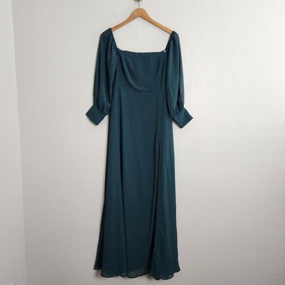 NEW Lulus Feel The Romance Emerald Green Off The Shoulder Maxi Dress - Picture 7 of 15